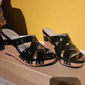 Black me too wedge sandals